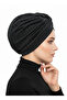 Cross Fukuro Glitter Lined Black-silver Ready-made Hijab Hijab Evening Dress Bonnet - 4