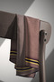 100% Twill Silk Textured Stripe Patterned Brown - Black Colored 90X90 Scarf Sewing Shape: Hand Sewing - 4
