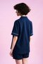 Sun and Wave Muslin Shirt - Navy Blue - 5