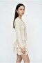 V-Neck Textured Shirt Beige - 3