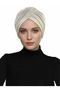 Cross Fukuro Glitter Lined Cream Ready-made Hijab Hijab Evening Dress Bonnet