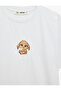 Comfortable Fit Short Sleeve Crew Neck Cotton Dog Embroidered T-Shirt - 5