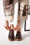 Yerna Rubber Laced Women's Genuine Leather Shoes Brown Skin - 4