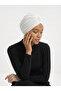Design Tulle Crystal Stone Embroidered Double Sided Lined Ecru Ready Scarf Hijab Evening Dress Bonnet - 6