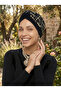 Special Design Black Beige-Black Sequined Mesh Ethnic Patterned Lined Ready-To-Wear Turban Hijab Evening Dress Bonnet - 9
