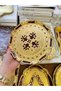 Esterhomedecor 6-Piece Round Single Original Italian Rosewood Presentation Tray 22cm Burgundy - 6