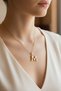 Style Pearl/Xuping Jewelry m Flat Letter Necklace