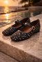 Buckle-Strapped, Sequined, Glittery, Women's Stylish Daily Orthopedic Ballerinas - 3