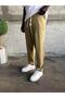 Khaki Pleated Boyfriend Linen Trousers - 2