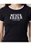 Women Black Contrast Rib T Shirt - 4