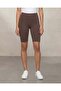Women Brown Plain Biker Shorts