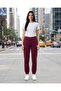 Burgundy Elasticated Hem Cotton Terry Jog Pant - 5