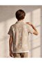 Boys Beige Embroidered Casual Shirt With T-Shirt Set - 3