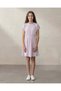 Senior Girls Mauve Short Sleeve Dress With Buttons