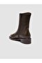 Genuine Leather Brown Staple Detailed Zippered Women's Daily Boots - 5