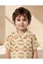 Boys Yellow Geometric All Over Print Shirt - 4