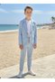 Young Men's 100% Natural Linen Fabric 3-Piece Set - 2