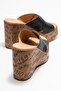 Harvey Women's Genuine Leather Wedge Heel Slipper Black - 3