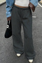 Anthracite Modal Premium Fabric High Waist Baggy Wide Leg Sweatpants - 4
