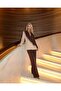 Imported Scuba Crepe Fabric Fringed Stone Accessory Detail Lined Special Design Jacket Pants Top and Bottom Set