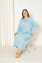 100% Cotton Seasonal Fabric Long Sleeve Plus Size Mother's Nightgown 585 - 4