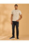 Men Beige Standup Collar Polo Shirt - 5