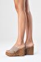 Harvey Women's Genuine Leather Wedge Heel Slipper Mink Suede - 7