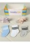 Organic Cotton Unisex 3-Piece Boxed Premium Striped Detailed Newborn Baby & Kids Socks - 7