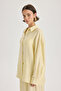 Yovena Button Detail Yellow Oversize Shirt - 4