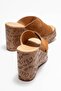 Harvey Women's Genuine Leather Wedge Heel Slipper Tan Suede - 3