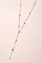 Silver Color Pearl Detailed Steel Y Necklace - 2