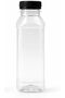 Premium 330ml Transparent Plastic Bottle with Black Screw Cap pack of 10