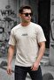 Focus on Special Textured Boucle Fabric Men's T-Shirt with Print Detail