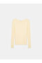 10840 Boat Neck Cashmere Ultra Light Knitwear Sweater-Light Yellow - 4
