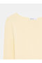 10840 Boat Neck Cashmere Ultra Light Knitwear Sweater-Light Yellow - 6