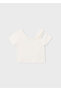 Girl's Shoulder Detailed T-Shirt Red 3017 - 2