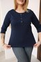 Plus Size Patched Cotton Lycra Capri Sleeve Blouse - 8