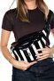 Cui̇r Black Striped Women's Waist Bag