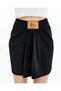 Women's Leather Plate-Detail Pleated Mini Skirt – New Season - 4
