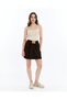 Women's Leather Mini Skirt with Plate and Pleat Details – New Season - 3