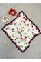 Women's Digital Printed Cherry Scarf & Bagel Buckle Set – 1 Scarf (48×48 cm) + 2 Bagel Buckles