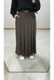 Pleated Skirt Pants Brown - 2