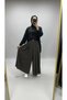 Pleated Skirt Pants Brown - 5