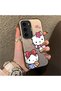 Silicone Edge Hard Back Phone Case Compatible with Samsung Galaxy S23 Kitty Pattern - 2