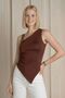 Women's Double Strap Asymmetrical Skirt Triangle Stretchy Fabric Blouse
