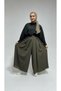 Pleated Skirt Pants Brown - 3