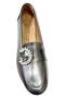 24214 Stoned Genuine Leather Flat Sole Ballerina Loafer Moccasin Shoes - 5