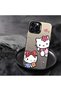 Silicone Edge Hard Back Phone Case Compatible with Samsung Galaxy A24 Kitty Pattern - 6