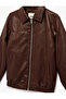 Long Sleeve Shirt Collar Zipper Faux Leather Jacket - 6