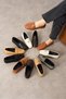 Padova Checkered Black Tasseled Wooden Bead Detailed Loafer Ballerina Casual Shoes Stc1259 - 6